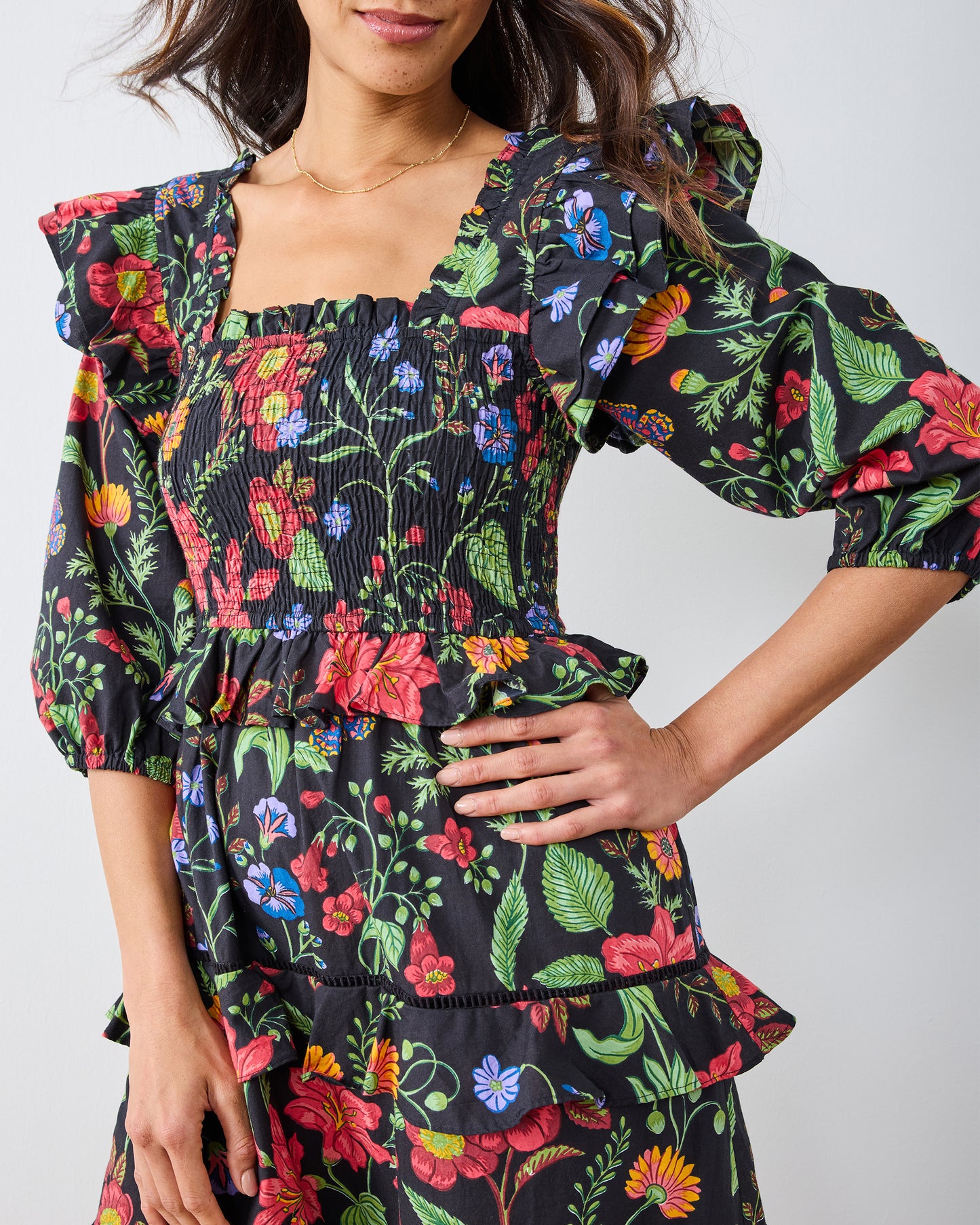 Moonlit Botanical - Isla Dress - Ink - Printfresh