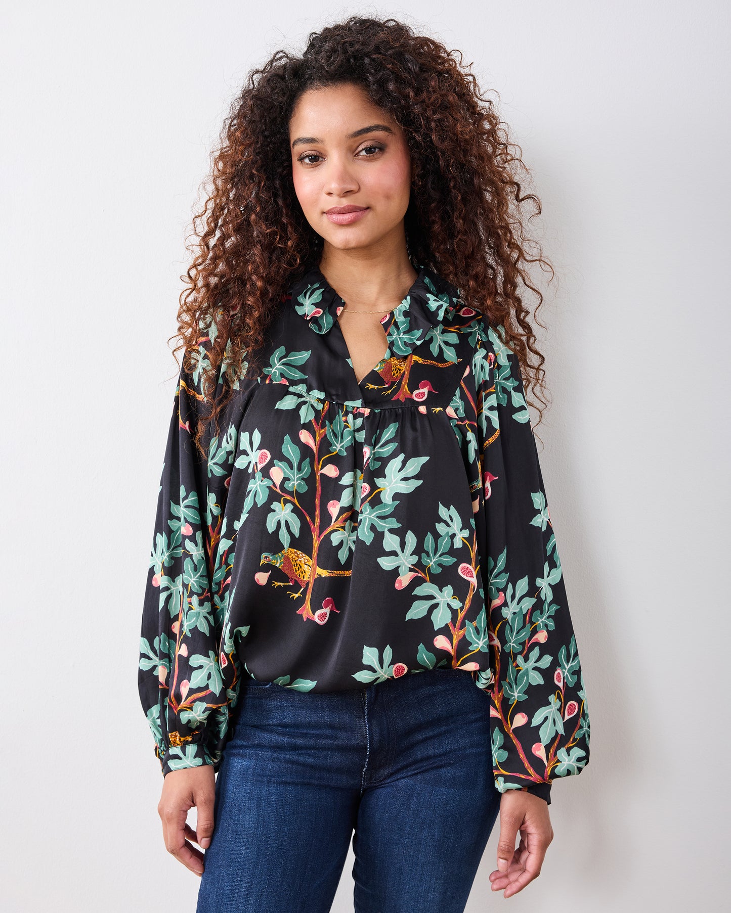 Pheasant & Figs - Finley Blouse - Ink - Printfresh