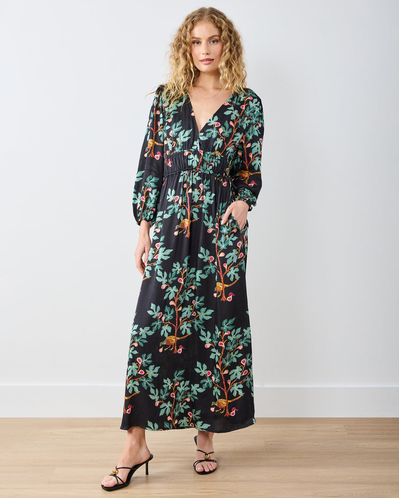 Pheasant & Figs - Zinnia Dress - Ink - Printfresh