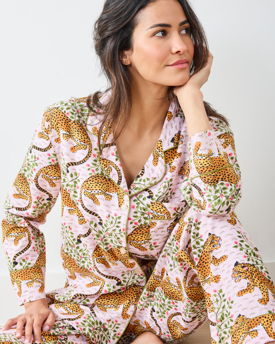 Bagheera - Lightweight Flannel Long PJ Set - Blush - Printfresh