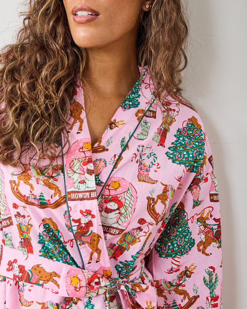 Cowboy Christmas - Getting Ready Robe - Pink Boots - Printfresh