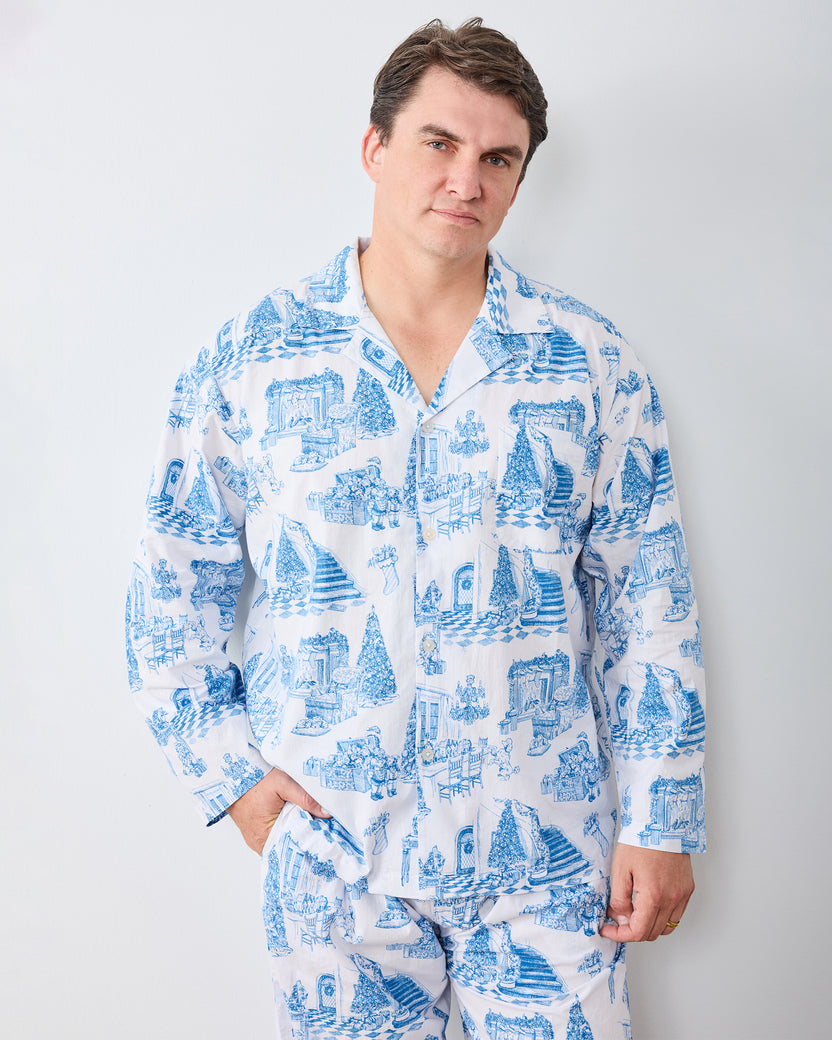 Hollywood Holiday - Men's Long PJ Set - Snow Cloud - Printfresh