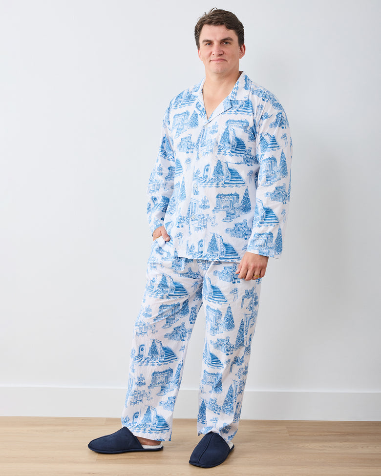Hollywood Holiday - Men's Long PJ Set - Snow Cloud - Printfresh