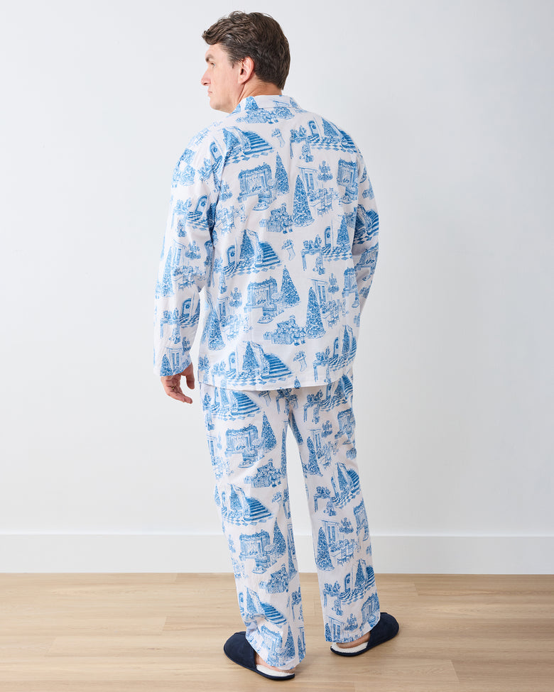Hollywood Holiday - Men's Long PJ Set - Snow Cloud - Printfresh