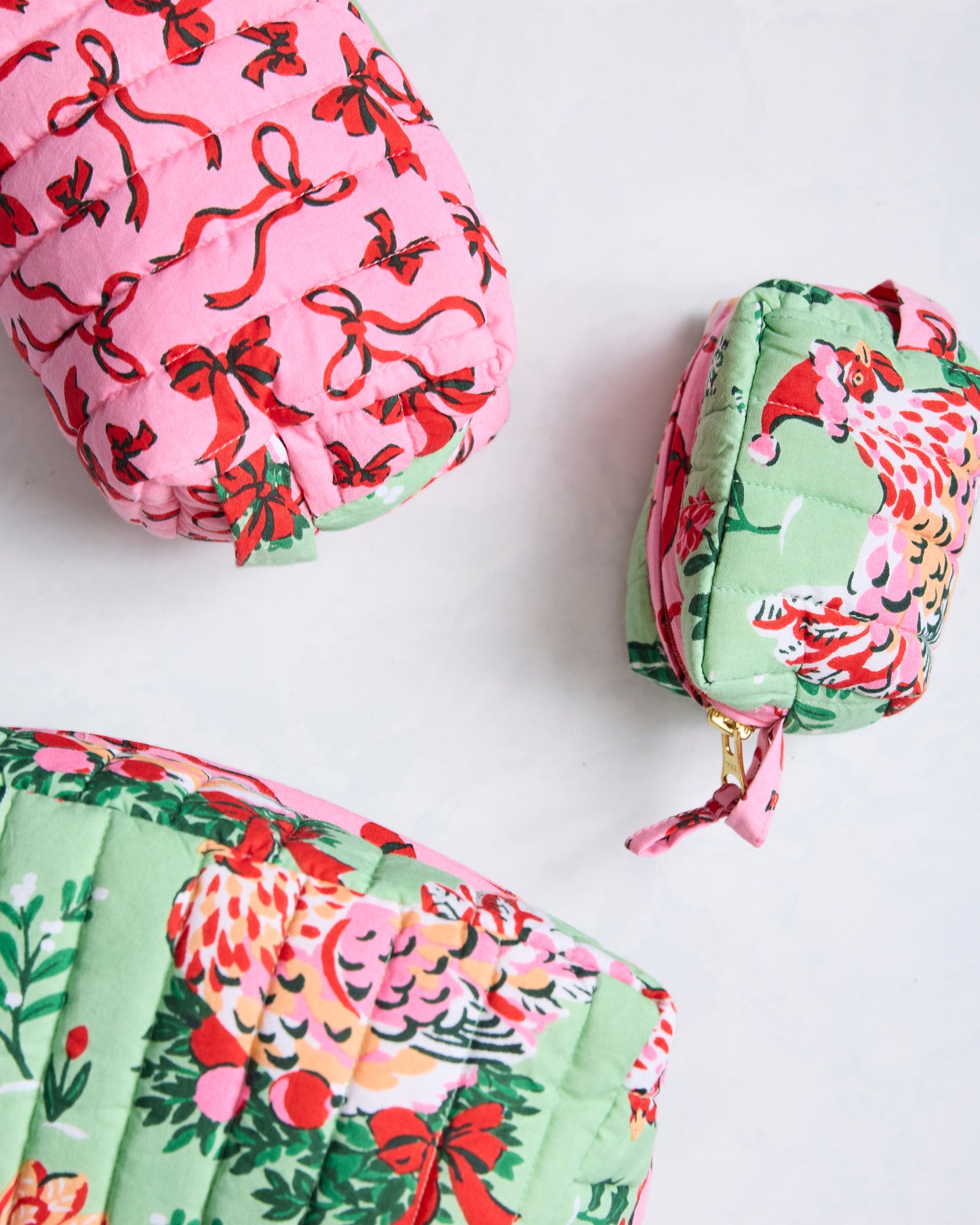 Holiday Hens - Three's Best Pouch Set - Sage - Printfresh