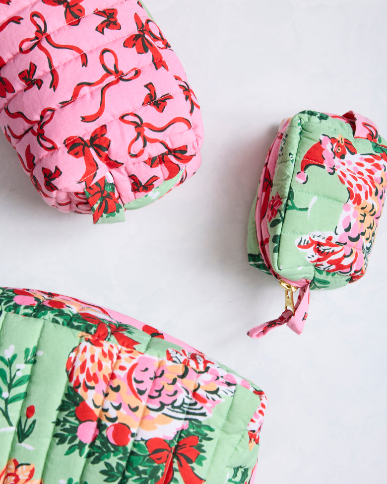 Holiday Hens - Three's Best Pouch Set - Sage - Printfresh