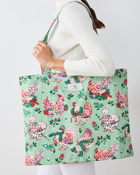 Holiday Hens -  Go To Tote - Sage - Printfresh