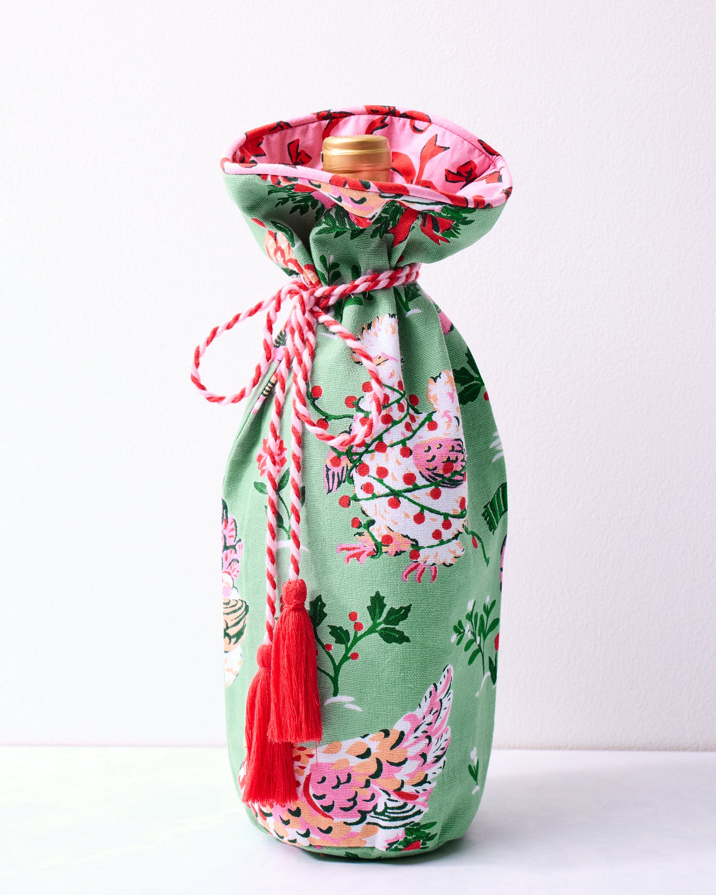Holiday Hens - Wine Bag - Sage - Printfresh