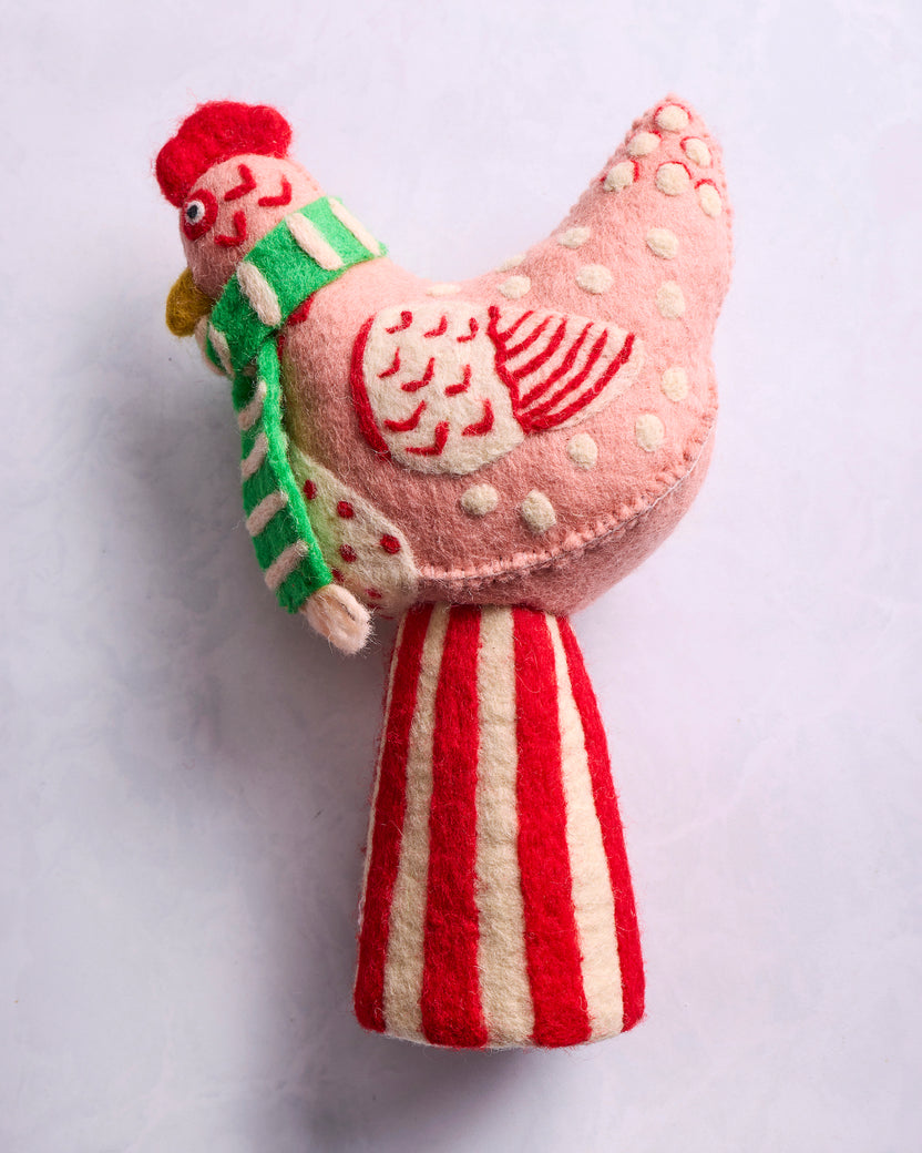 Holiday Hens - French Knot X PF Tree Topper - Pink