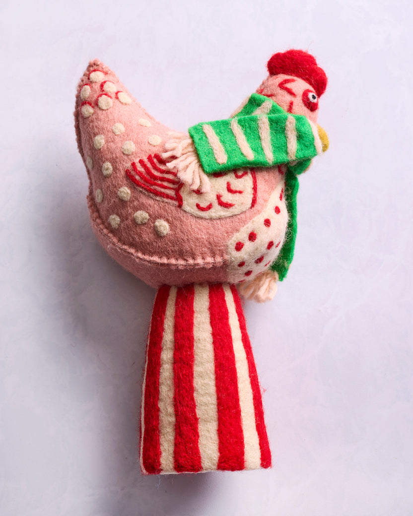 Holiday Hens - French Knot X PF Tree Topper - Pink