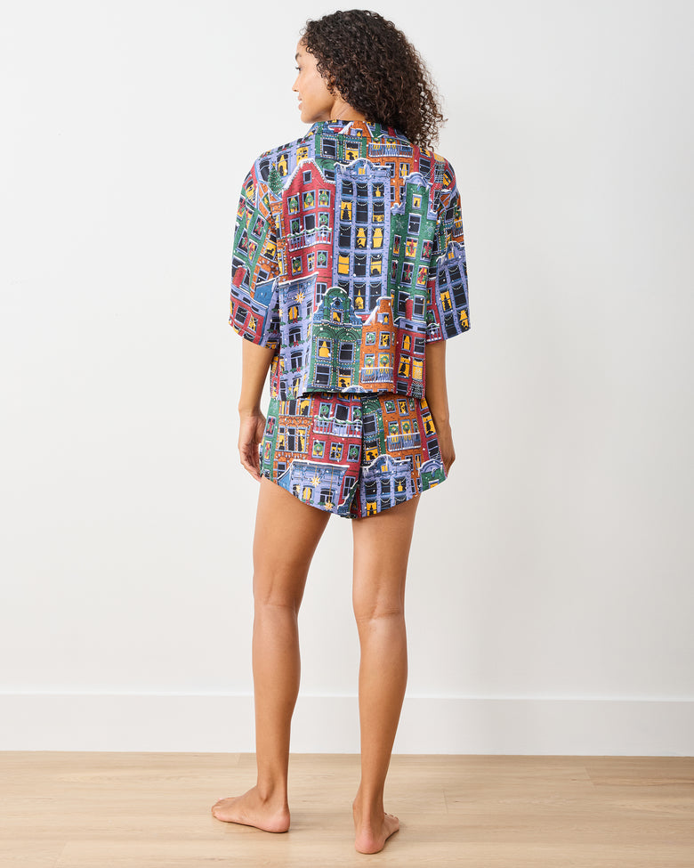 Manhattan Christmas - Eco Satin Sweet Dreams Set - Cozy Brownstone - Printfresh