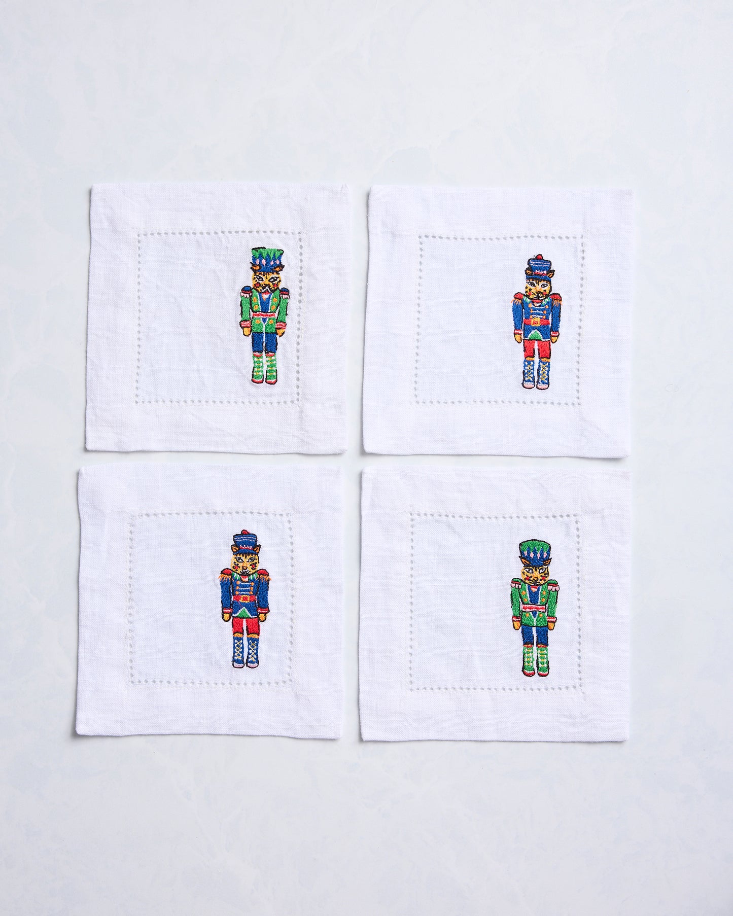 Leopard Nutcrackers - Set of 4 Cocktail Napkins - Navy - Printfresh