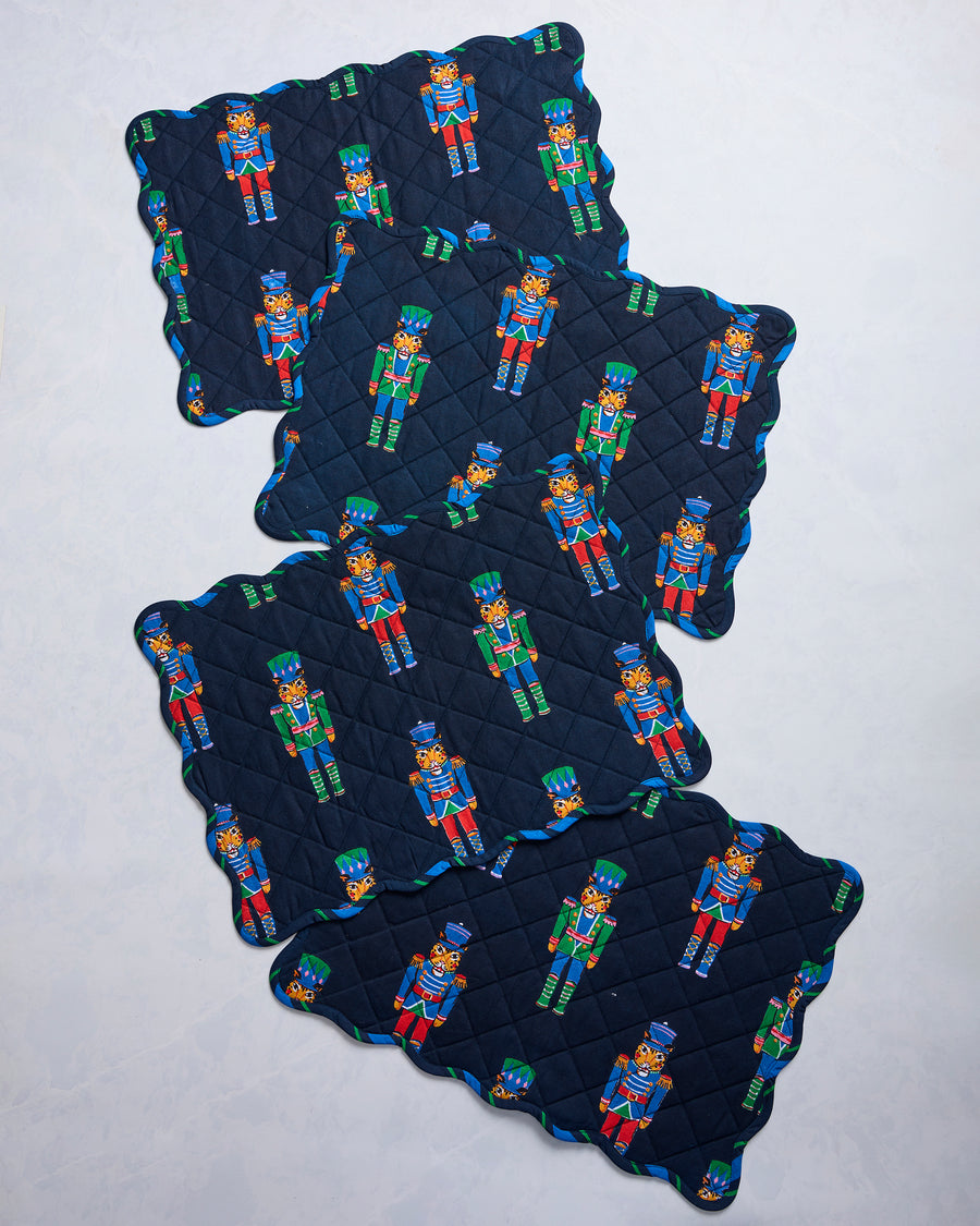 Leopard Nutcrackers - Set of 4 Placemats - Navy - Printfresh
