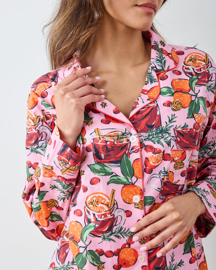 Mulled Wine - Long PJ Set - Pink Tinsel - Printfresh