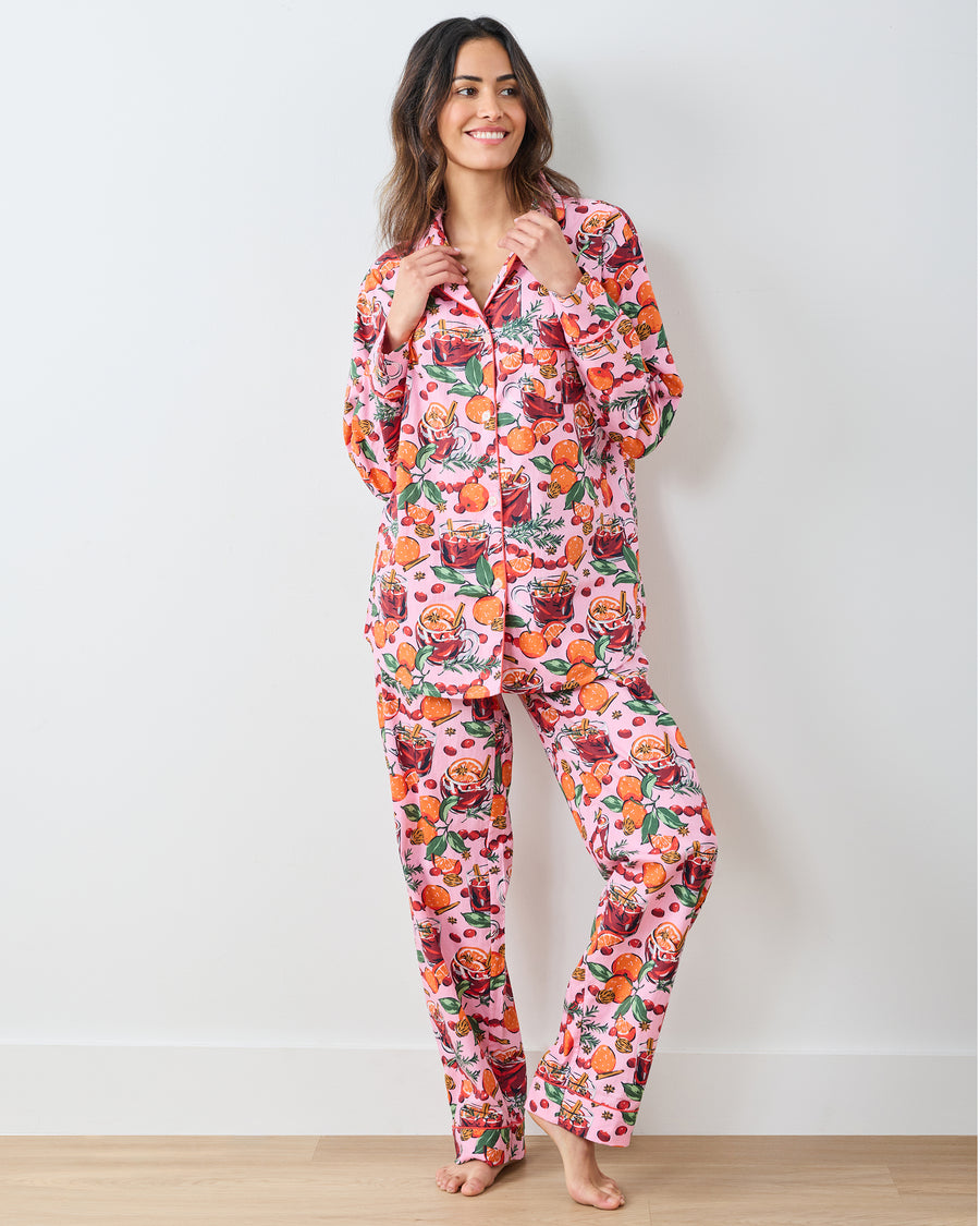 Mulled Wine - Long PJ Set - Pink Tinsel - Printfresh