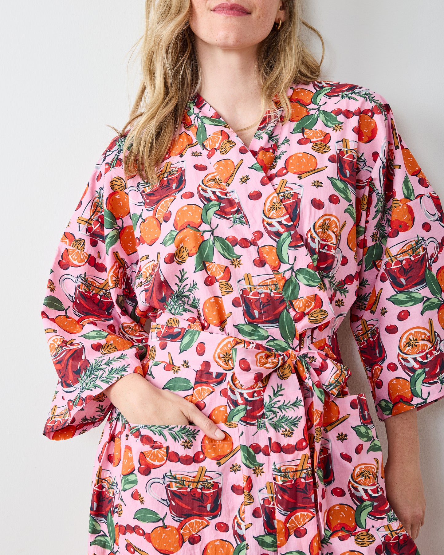 Mulled Wine - Long Robe - Pink Tinsel - Printfresh