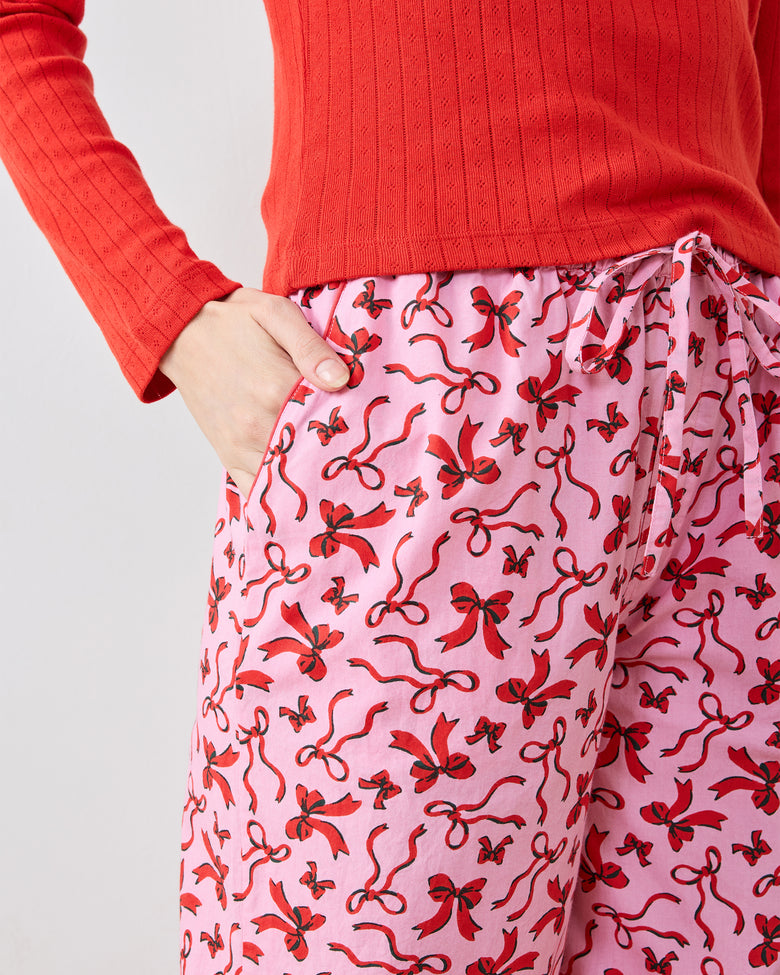 Red Ribbons - PJ Pants - Pink Tinsel - Printfresh