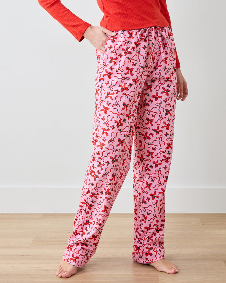 Red Ribbons - PJ Pants - Pink Tinsel - Printfresh
