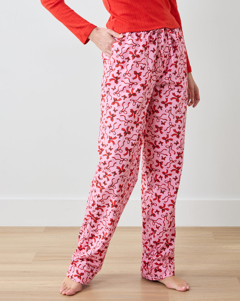 Red Ribbons - PJ Pants - Pink Tinsel - Printfresh