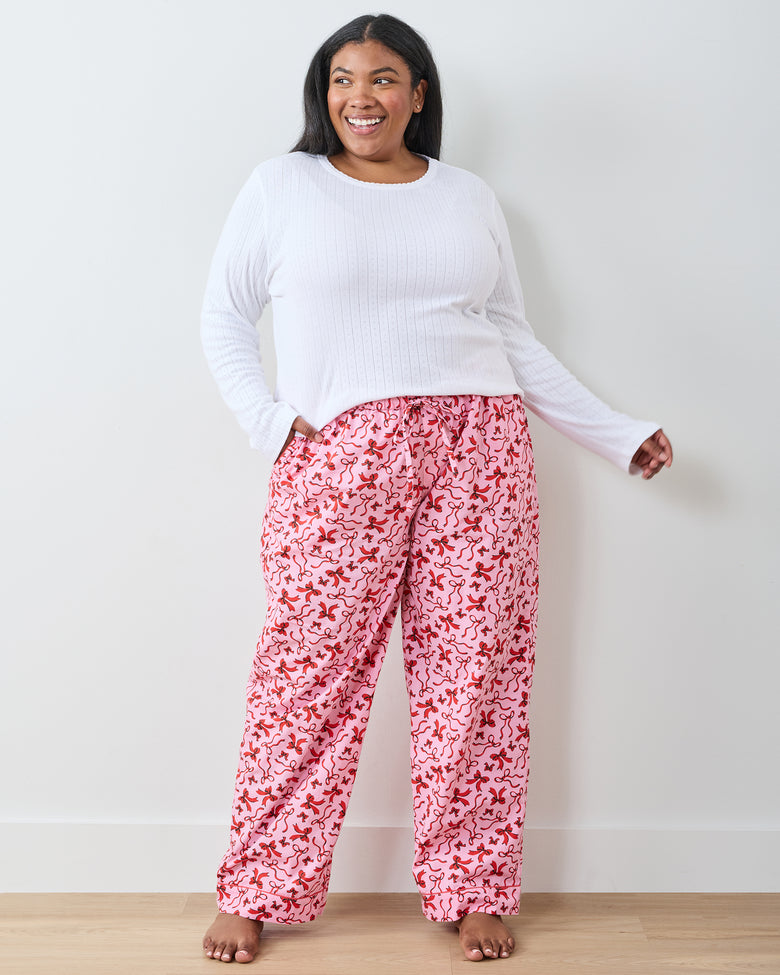 Red Ribbons - PJ Pants - Pink Tinsel - Printfresh