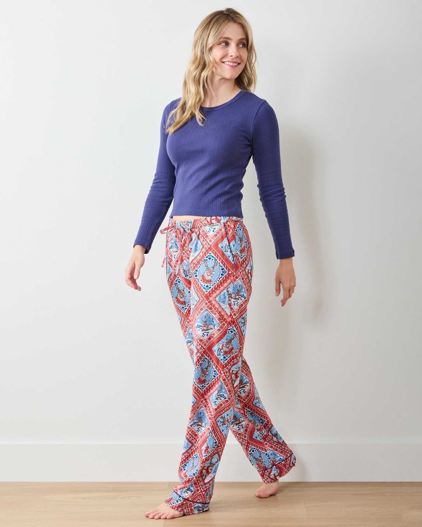 Reindeer Games - Lightweight Flannel PJ Pants - Red Sleigh - Printfresh