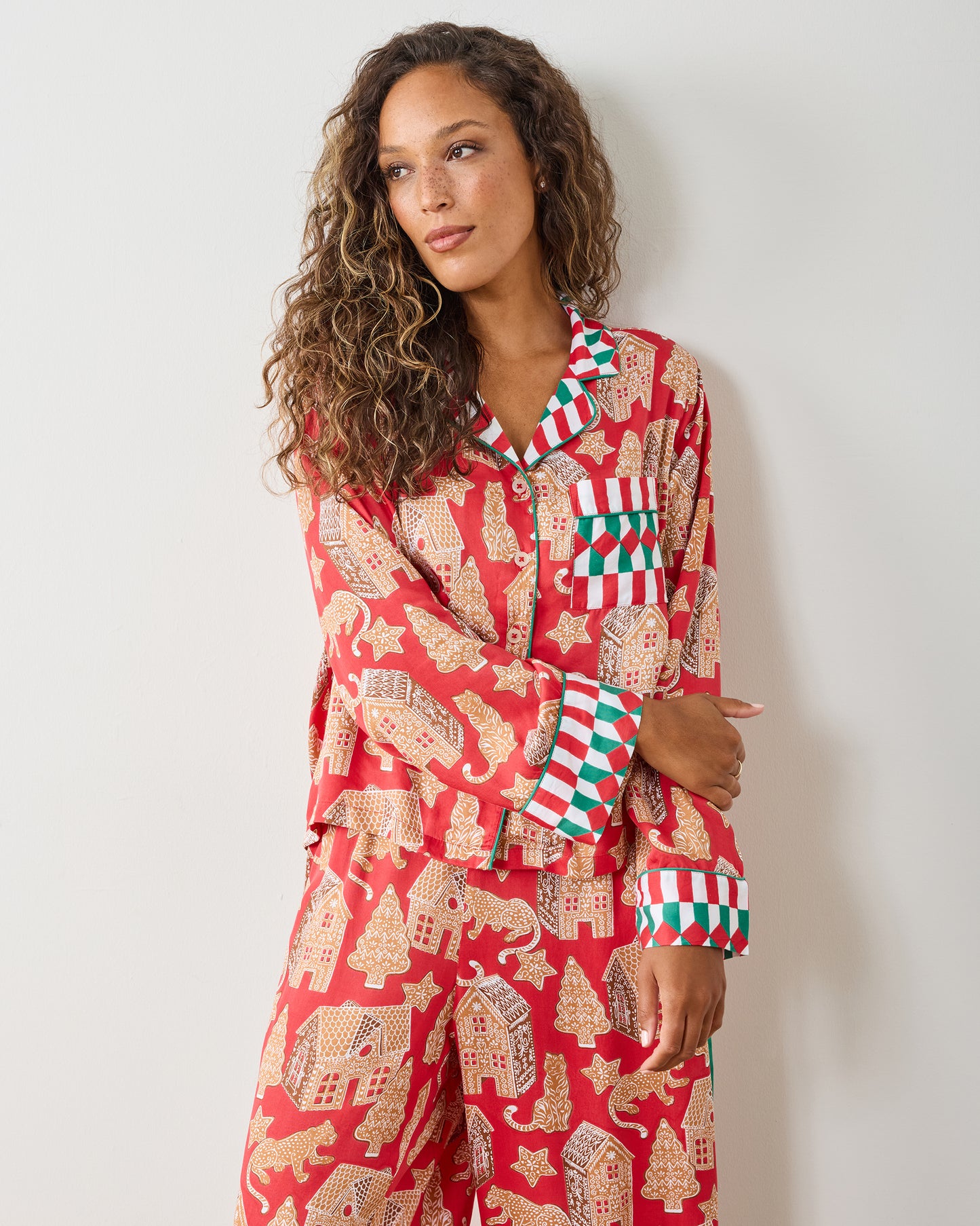 Gingerbread Party - Eco Satin Rittenhouse Set - Ruby - Printfresh