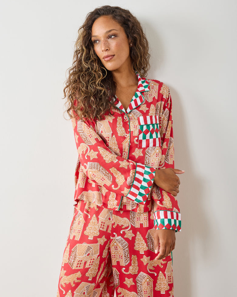 Gingerbread Party - Eco Satin Rittenhouse Set - Ruby - Printfresh