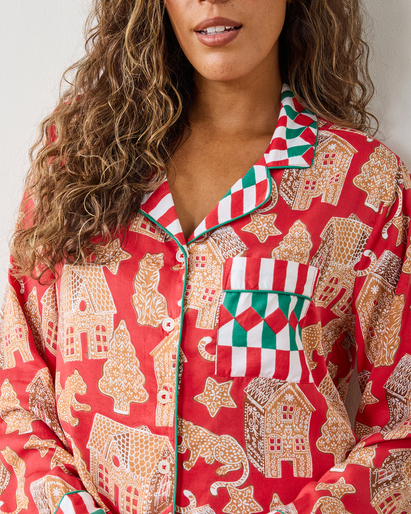 Gingerbread Party - Eco Satin Rittenhouse Set - Ruby - Printfresh
