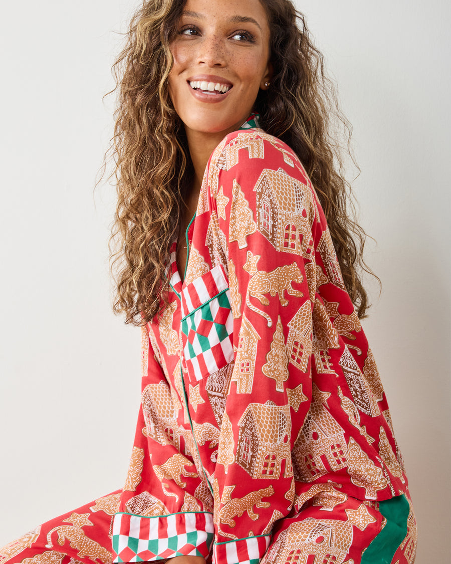 Gingerbread Party - Petite Eco Satin Rittenhouse Set - Ruby - Printfresh