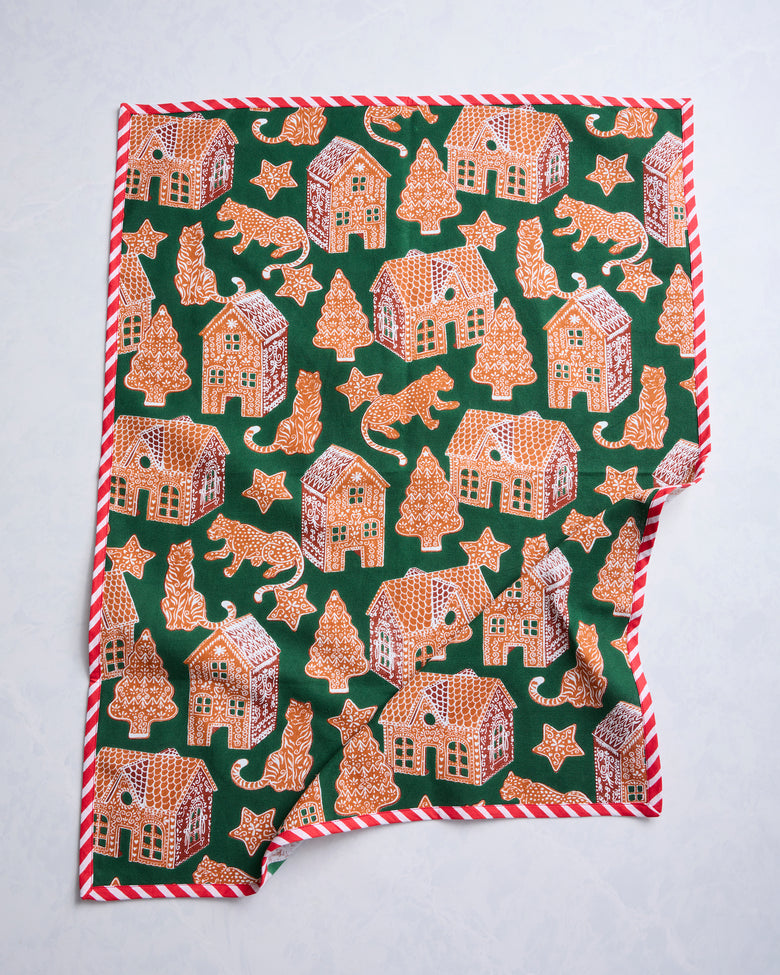 Gingerbread Party - Tea Towel Set of 2 - Ruby - Printfresh
