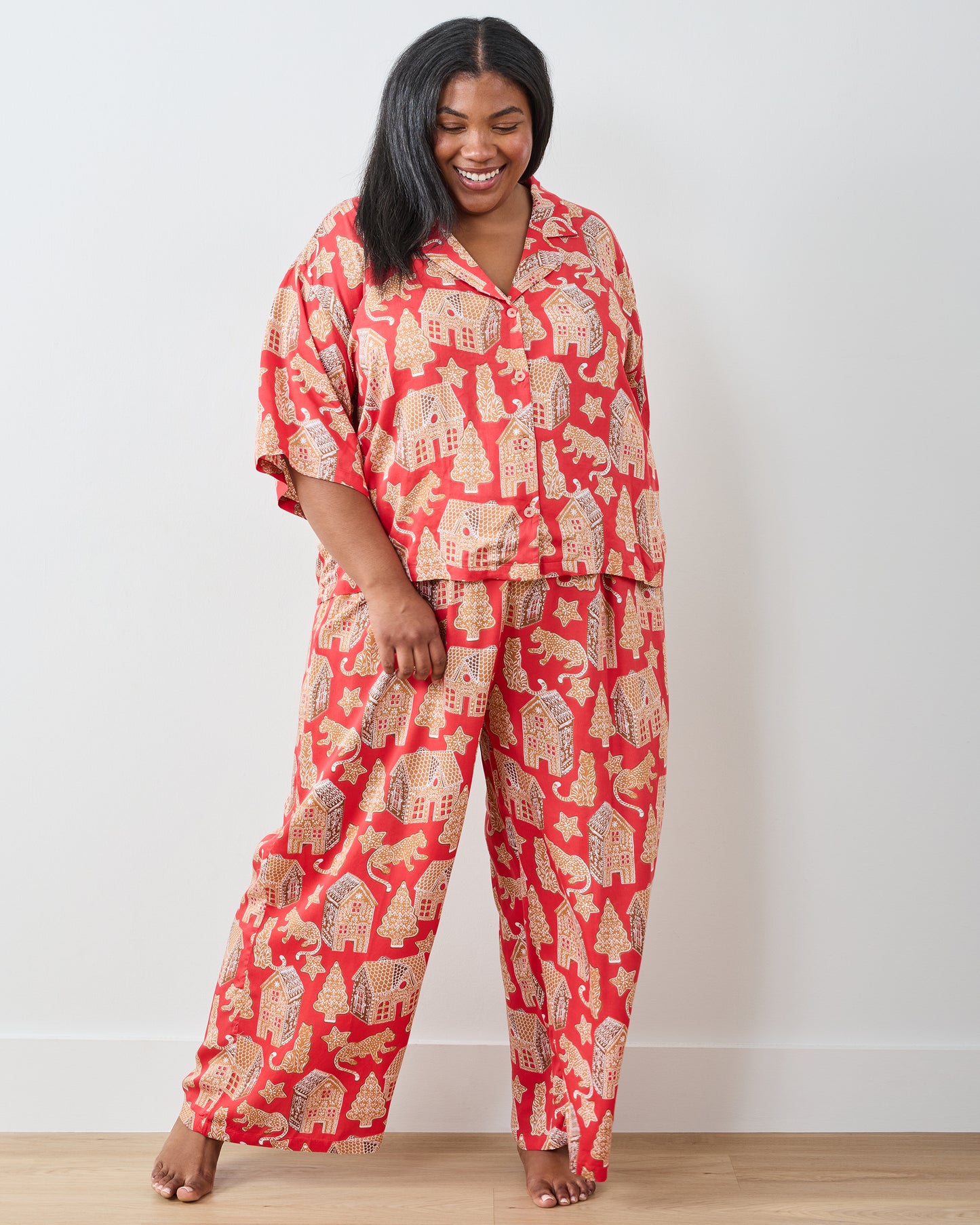 Gingerbread Party - Eco Satin Wildest Dreams Set - Ruby - Printfresh