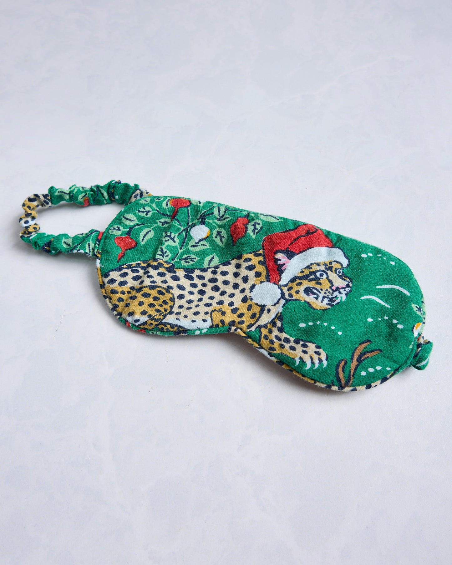 Very Merry Bagheera - Flannel Eye Mask - Mistletoe - Printfresh