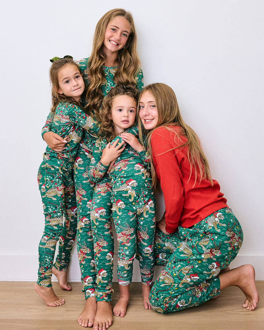 Very Merry Bagheera - Kids Snug Fit PJ Set - Mistletoe - Printfresh