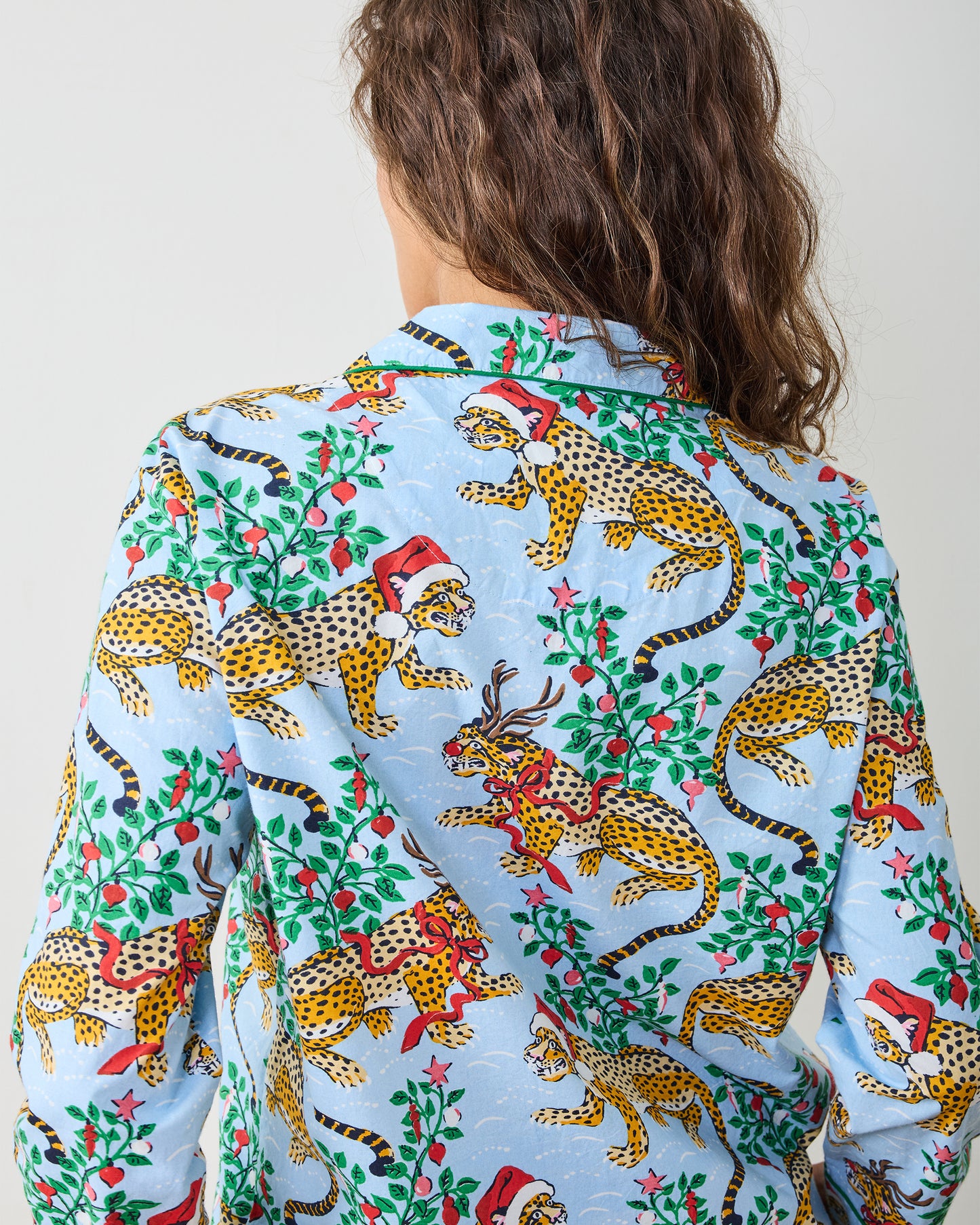 Very Merry Bagheera - Long PJ Set - Pale Blue