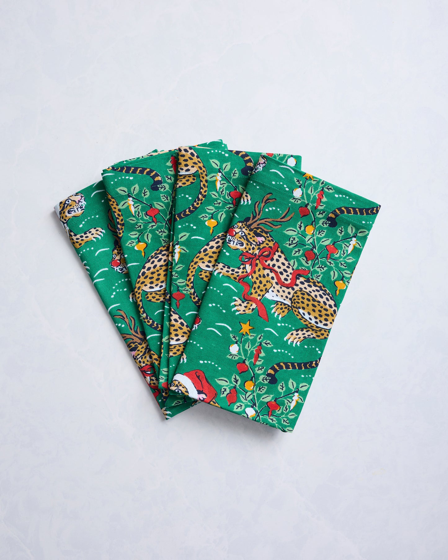 Very Merry Bagheera - Dinner Napkins Set of 4 - Mistletoe
