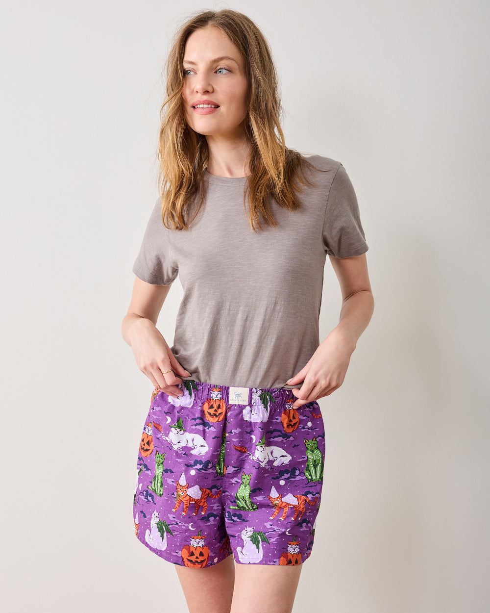 Halloween House Cats - Boyfriend Boxer - Purple Tonic - Printfresh