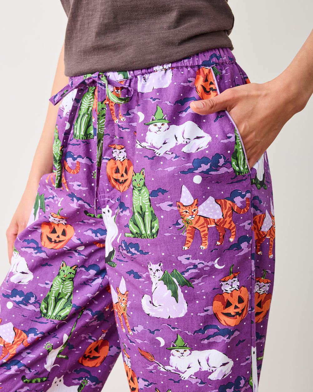 Halloween House Cats - PJ Pants - Purple Tonic - Printfresh