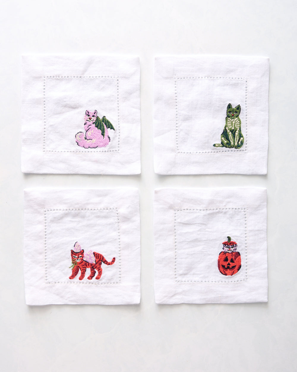 Halloween House Cats - Cocktail Napkins Set of 4 - Purple Tonic - Printfresh