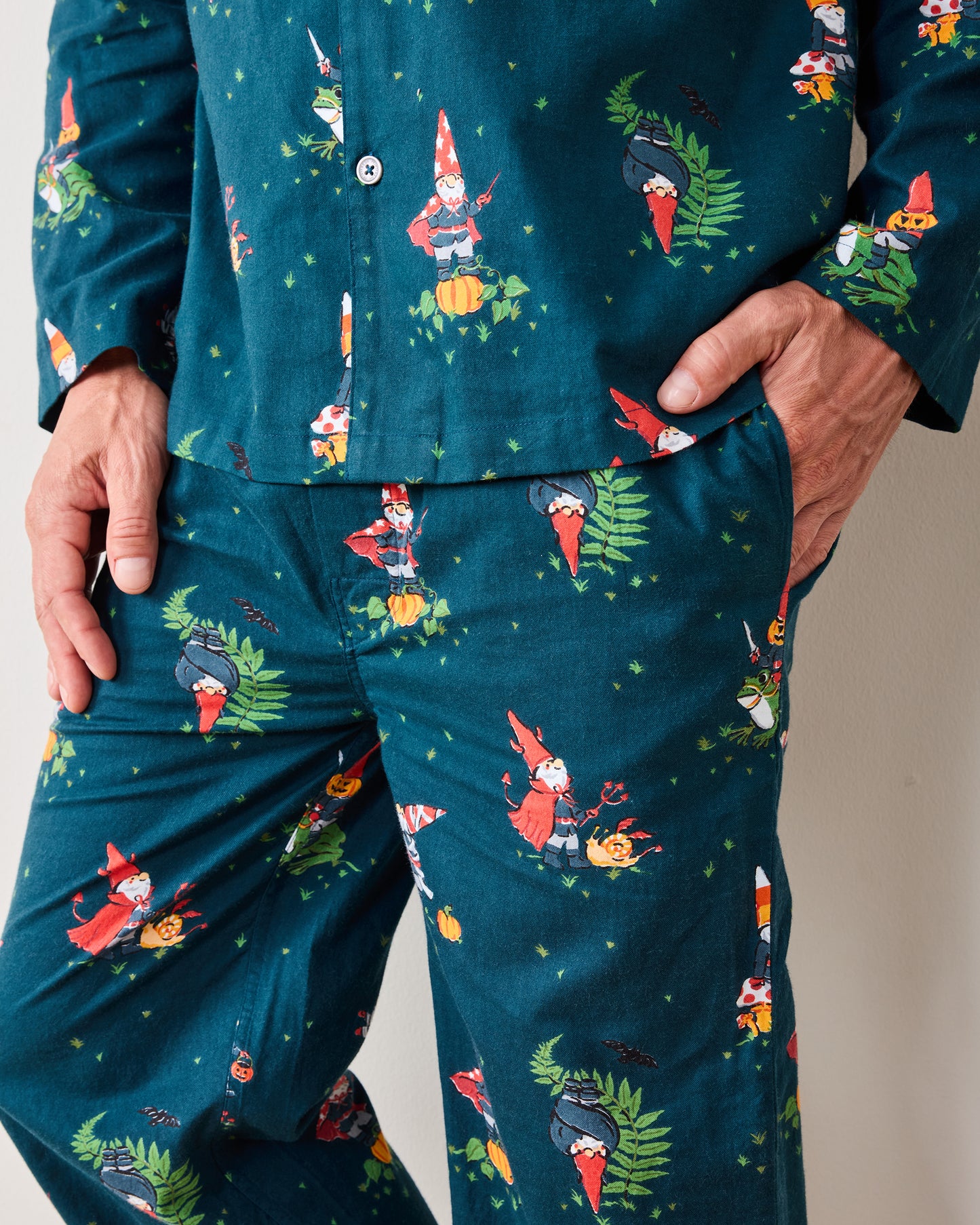 Mischief Night - Men's Lightweight Flannel Long PJ Set - Nightfall Blue - Printfresh