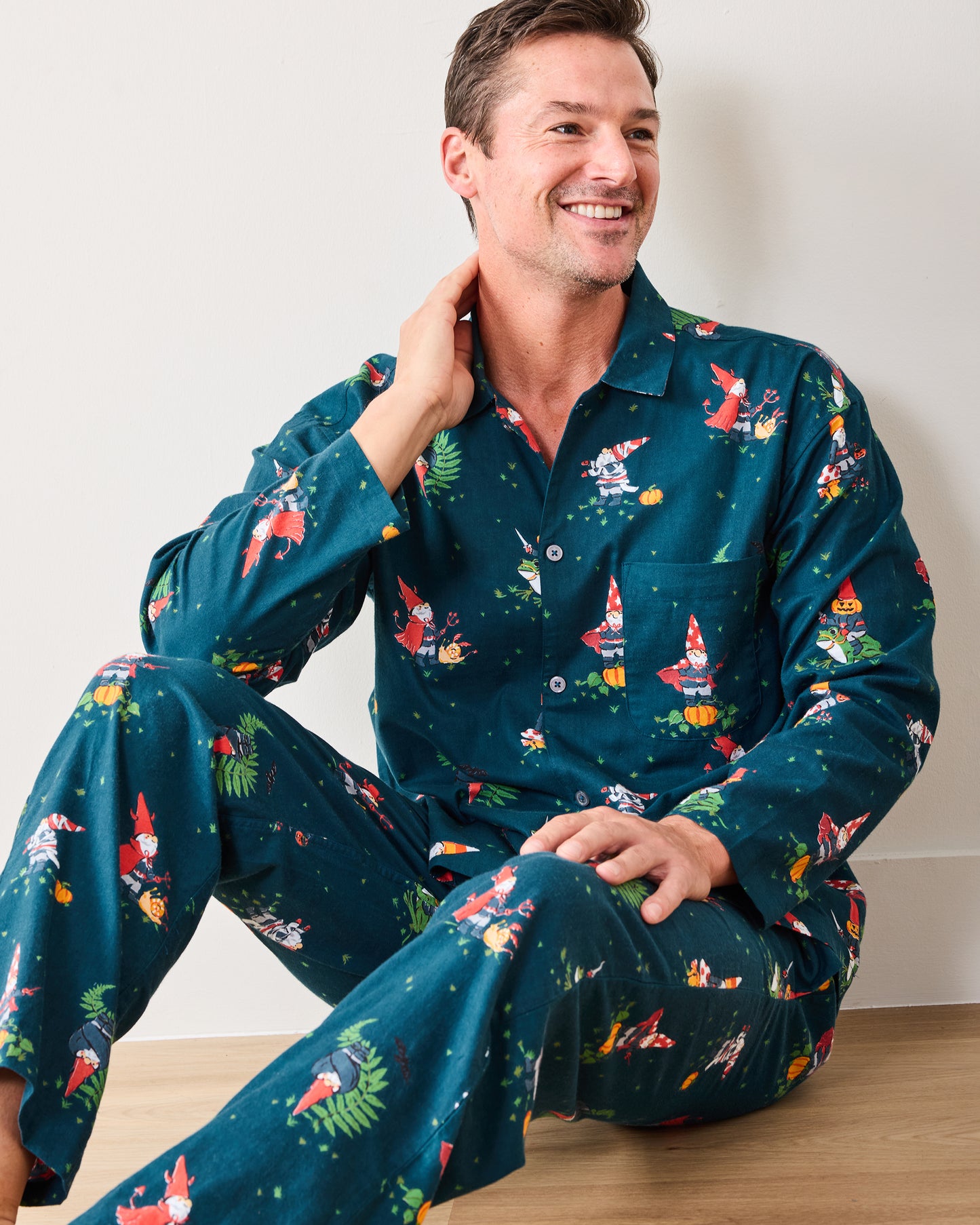 Mischief Night - Men's Lightweight Flannel Long PJ Set - Nightfall Blue - Printfresh