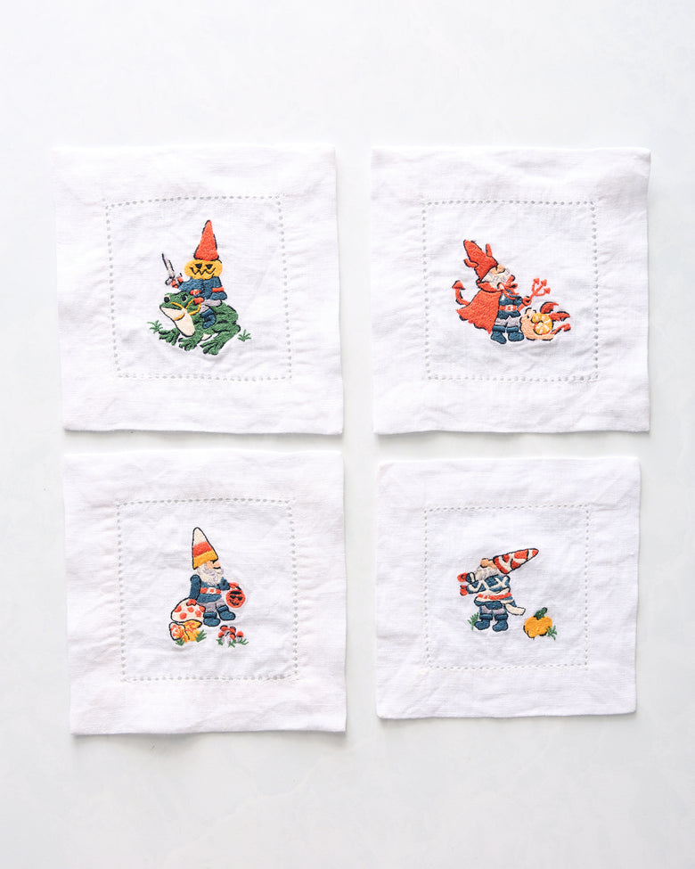 Mischief Night - Cocktail Napkins Set Of 4 - Nightfall Blue - Printfresh