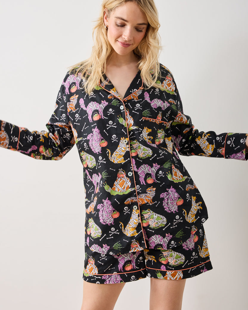 Monster Mash - Long Sleeve Top & Shorts Set - Haunted House - Printfresh
