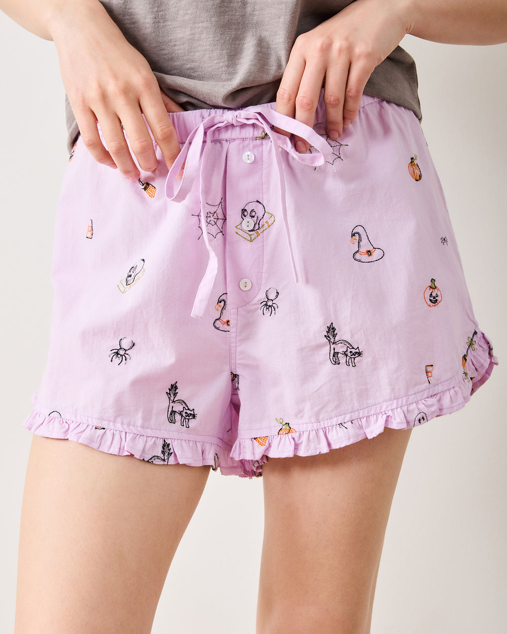 October Traditions - Ruffle Shorts - Purple Spell - Printfresh