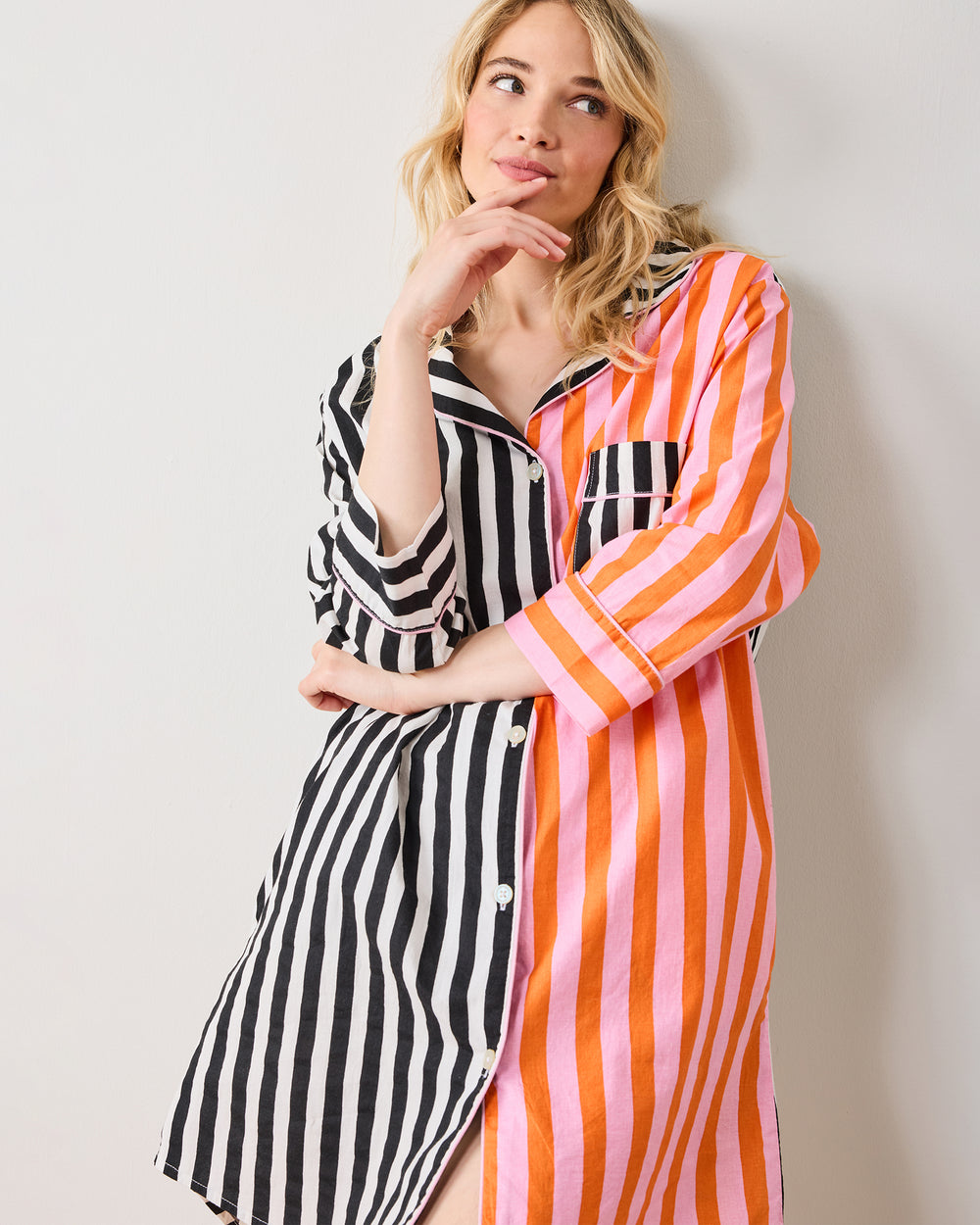 Showtime Stripes - Sleep Shirt - Skeleton Candy - Printfresh