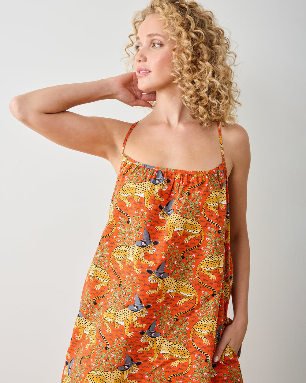 Witchy Bagheera - Cami Nightgown - Pumpkin Spice - Printfresh