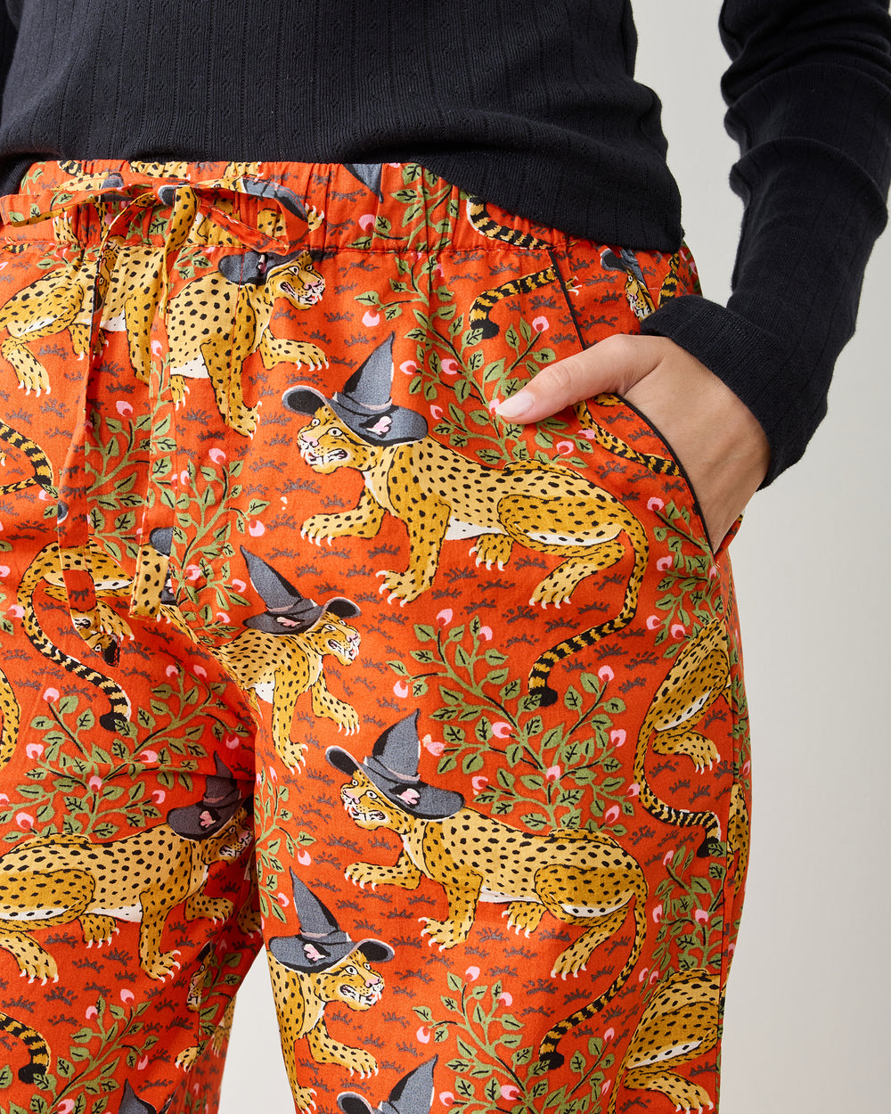 Witchy Bagheera - Cropped PJ Pants - Pumpkin Spice - Printfresh