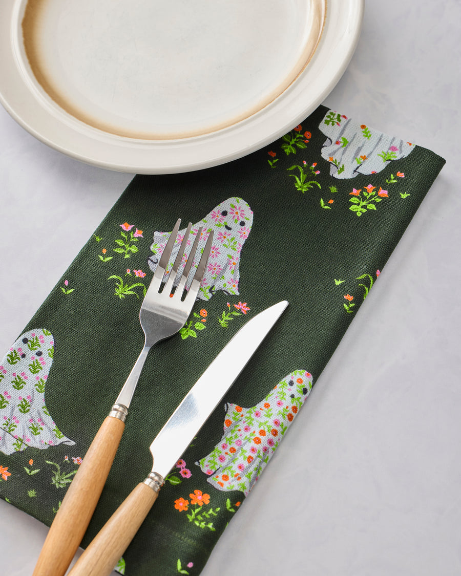 Gardening Ghosts - Dinner Napkins Set of 4 - Overgrown Moss