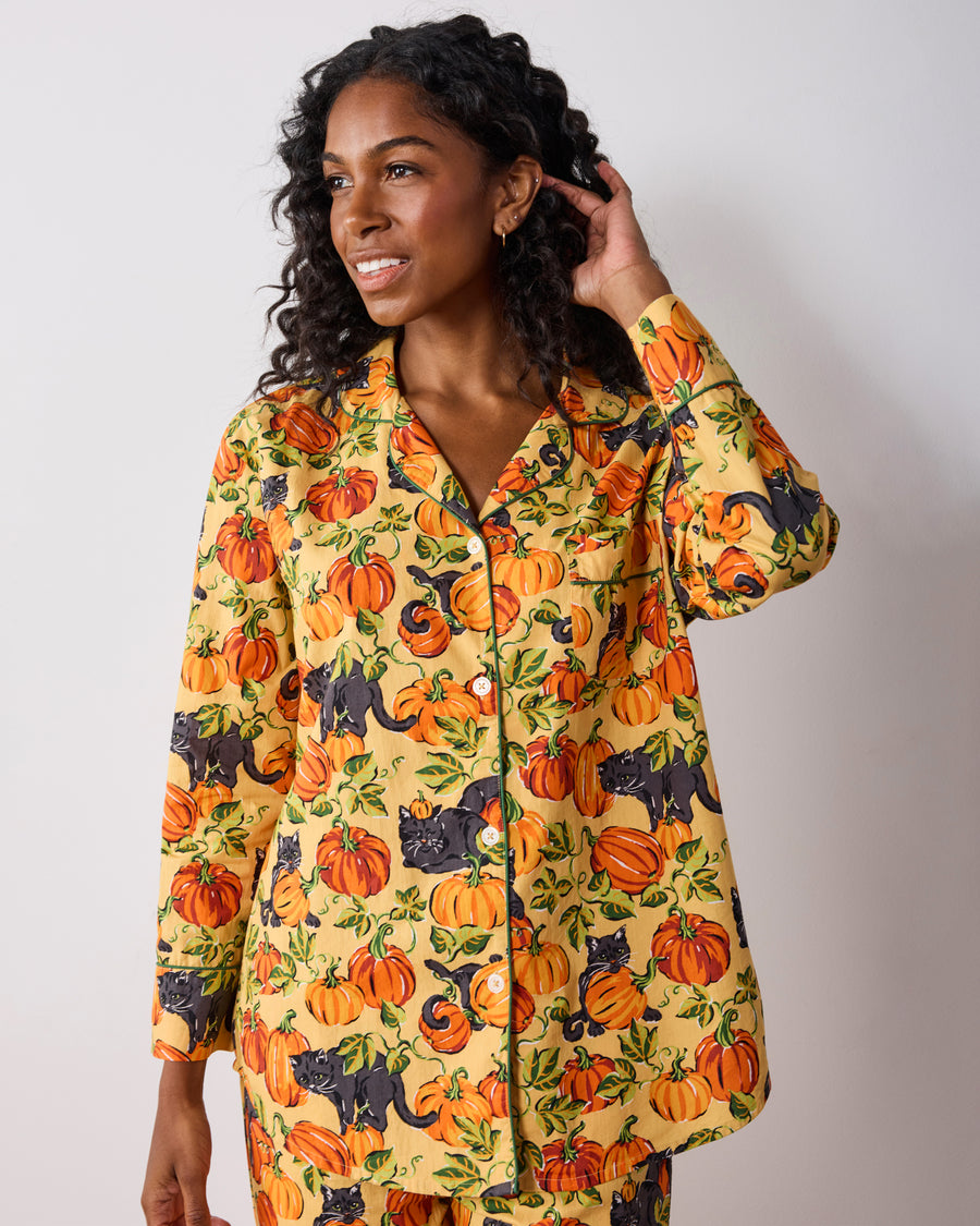Pumpkin Prowl - Petite Long PJ Set - Salted Caramel