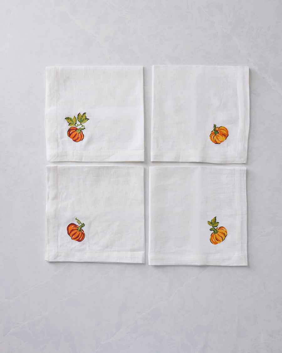 Pumpkin Prowl - Oversized Linen Napkins Set of 4 - Salted Caramel