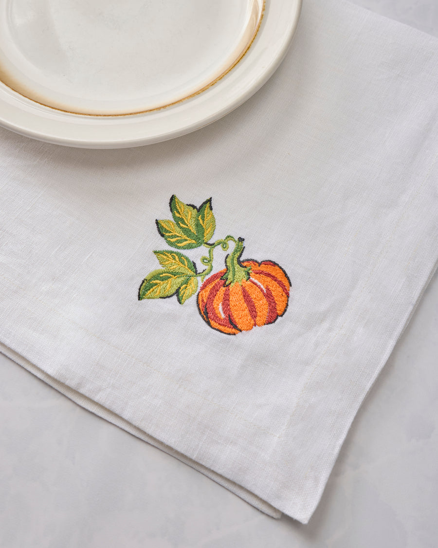 Pumpkin Prowl - Oversized Linen Napkins Set of 4 - Salted Caramel